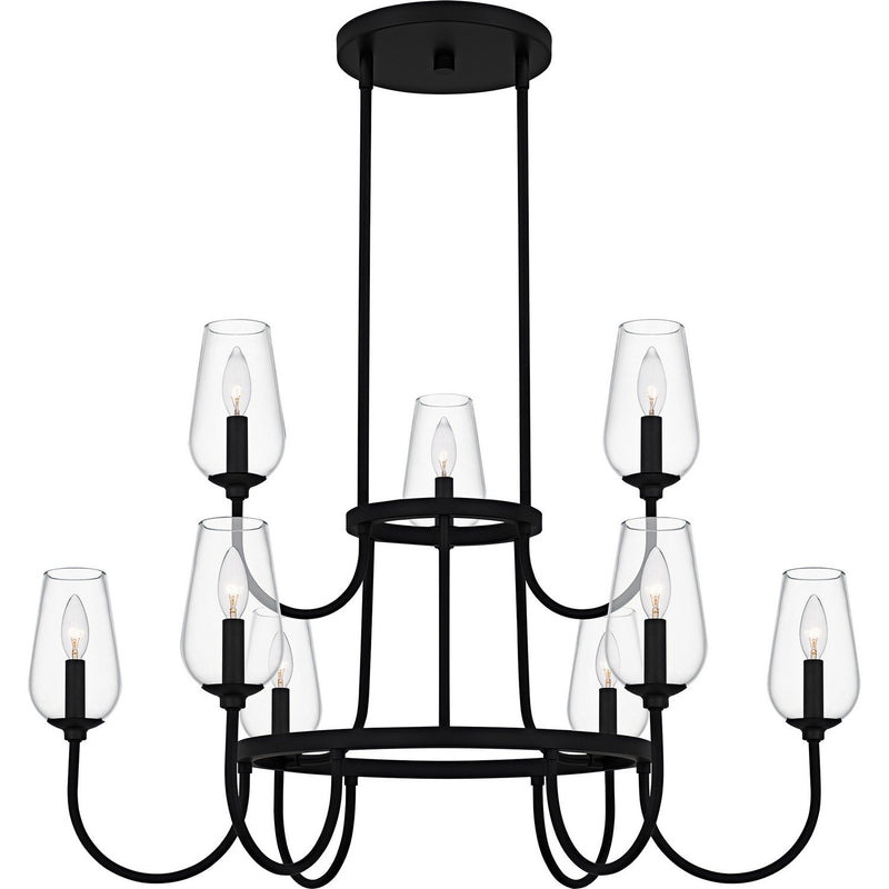 Viscount 9-Light Chandelier in Matte Black