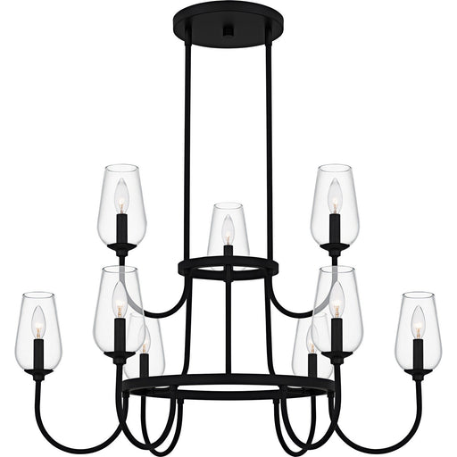 Viscount 9-Light Chandelier in Matte Black