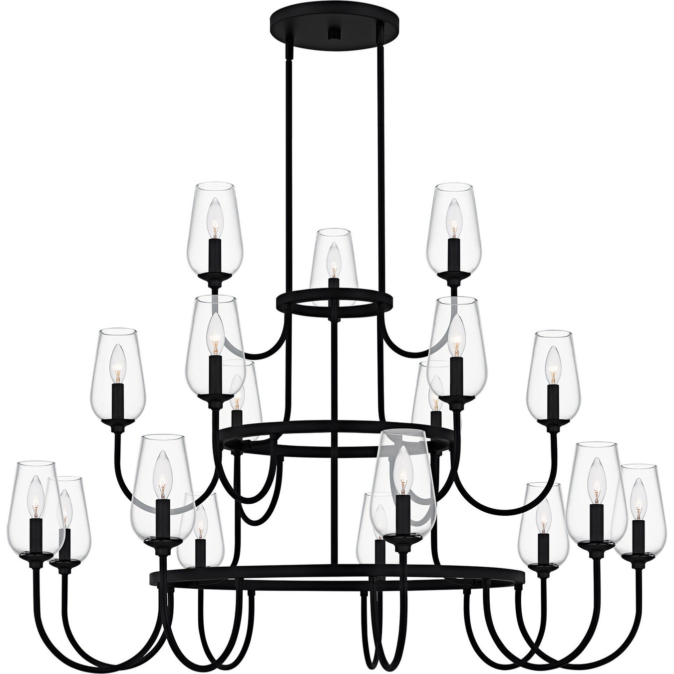 Viscount 18 Light Chandelier in Matte Black