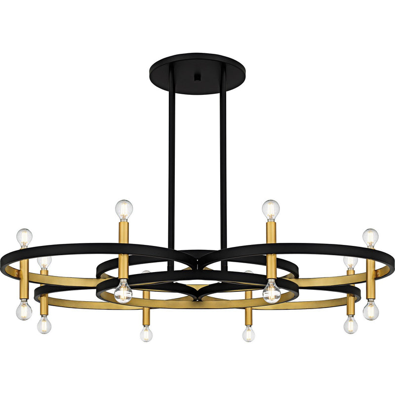 Winsland 16-Light Linear Chandelier in Matte Black