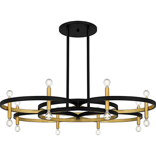 Winsland 16-Light Linear Chandelier in Matte Black