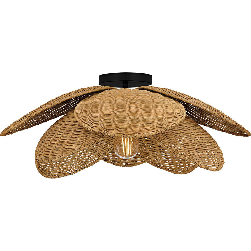 Willa 22" Semi-Flush Mount in Matte Black