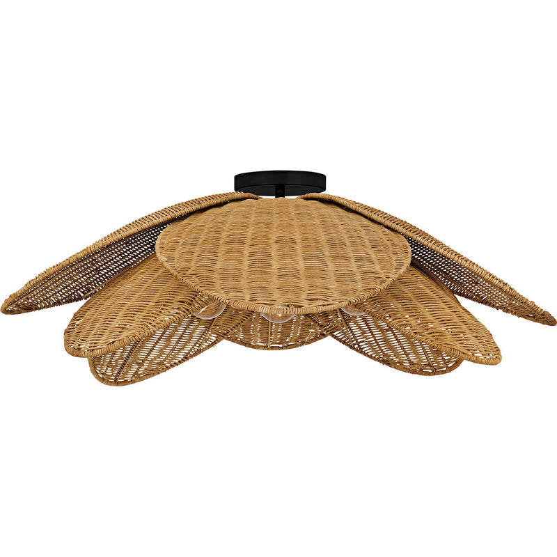 Willa Four Light Semi-Flush Mount in Matte Black