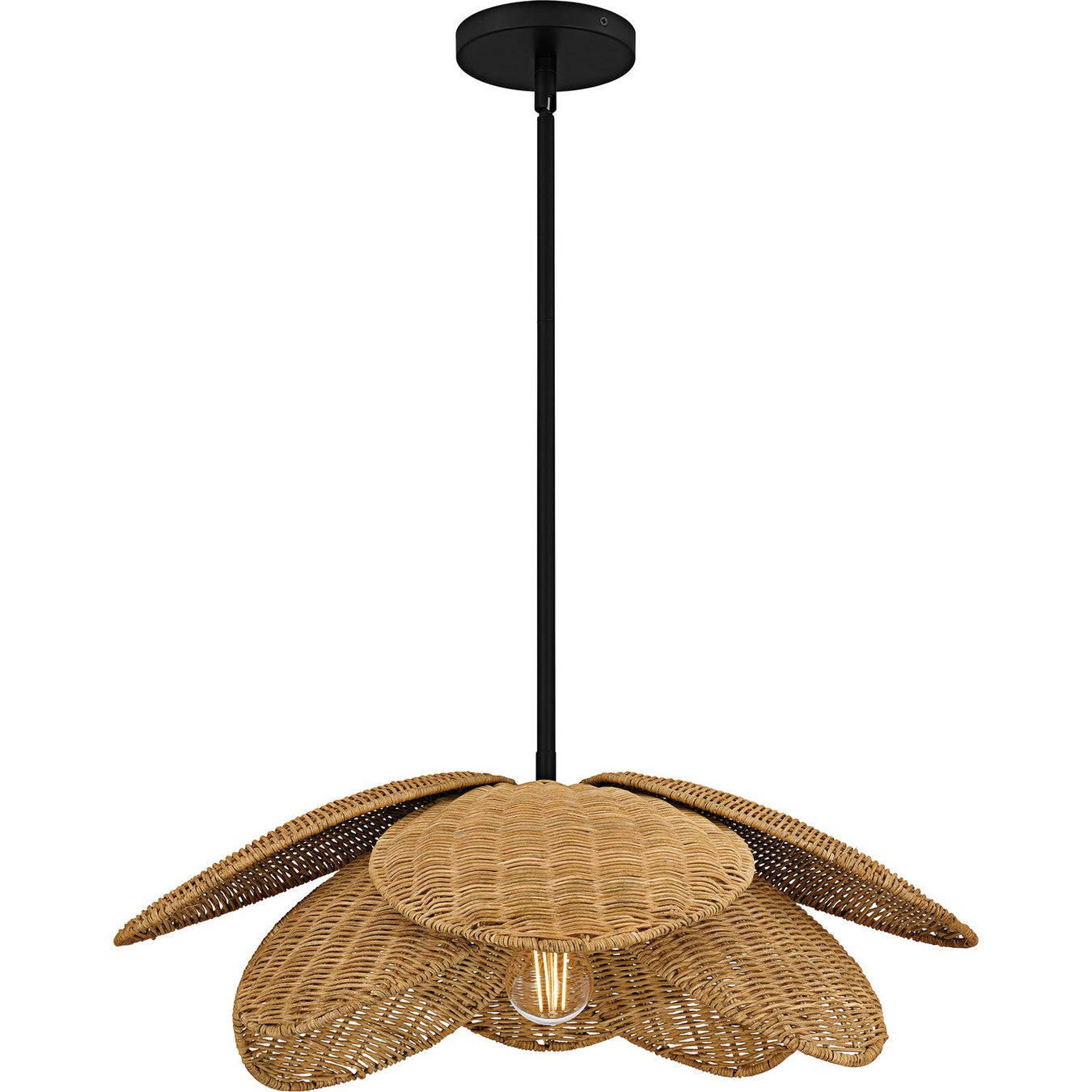 Willa One Light Pendant in Matte Black