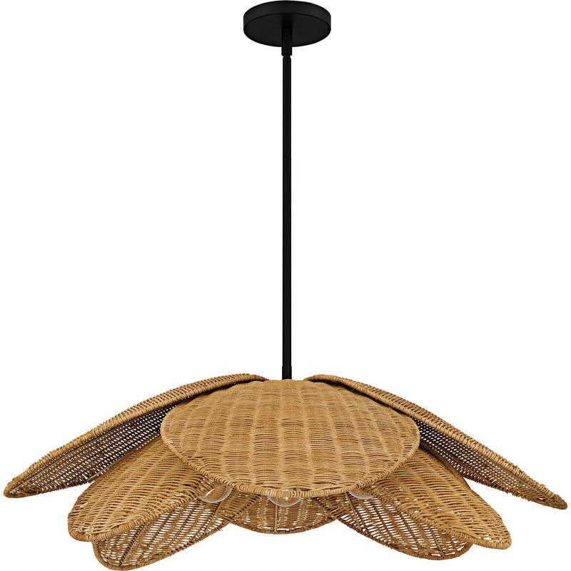 Willa Four Light Pendant in Matte Black