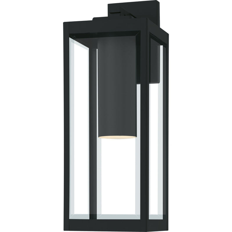 Westover Large Beveled Glass Outdoor Wall Lantern in Earth Black