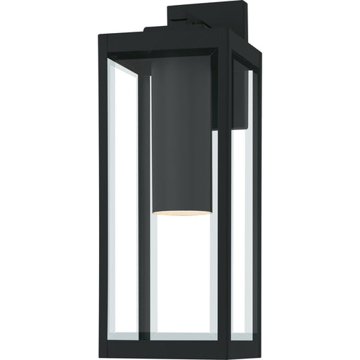 Westover Large Beveled Glass Outdoor Wall Lantern in Earth Black