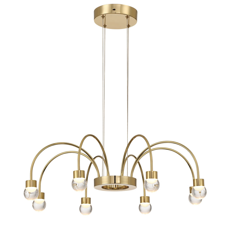 Vario 8-Light Chandelier in Titanium Gold