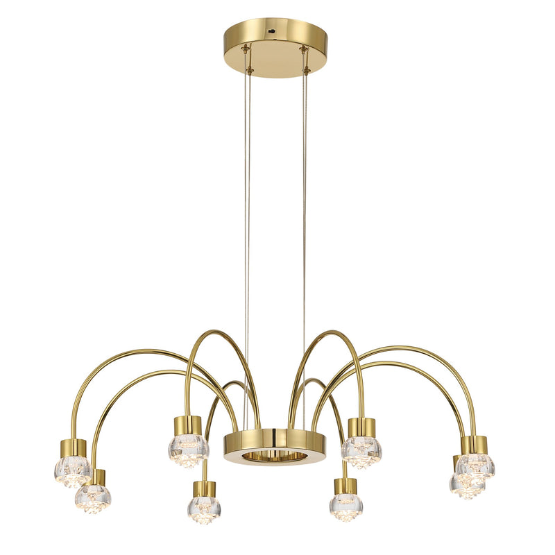 Vario 8-Light Chandelier in Titanium Gold