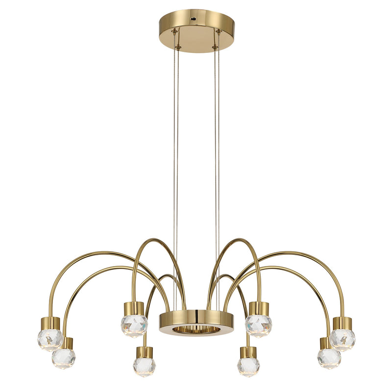 Vario 8-Light Chandelier in Titanium Gold