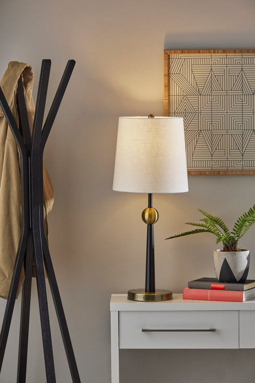 Francis Table Lamp in Black & Antique Brass