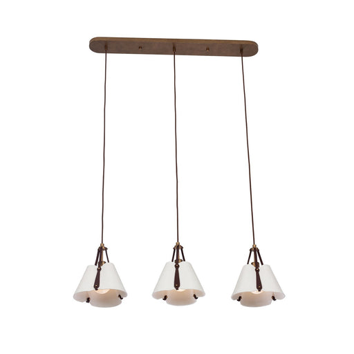Embrace 3-Light Linear Pendant in Pearlized Antique Brass