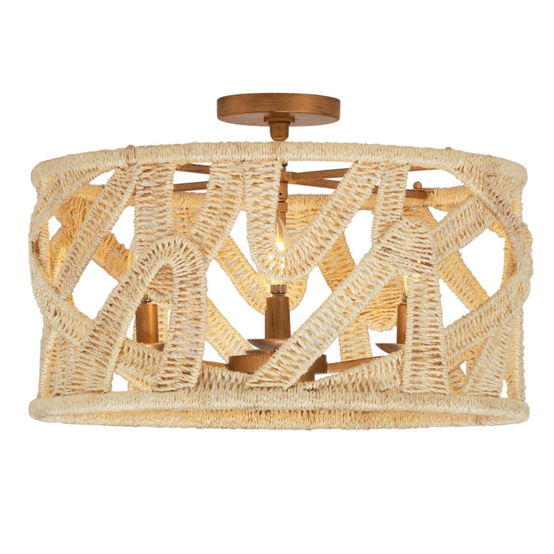 Soga 4-Light Semi-Flush Mount in Modern Gold and White