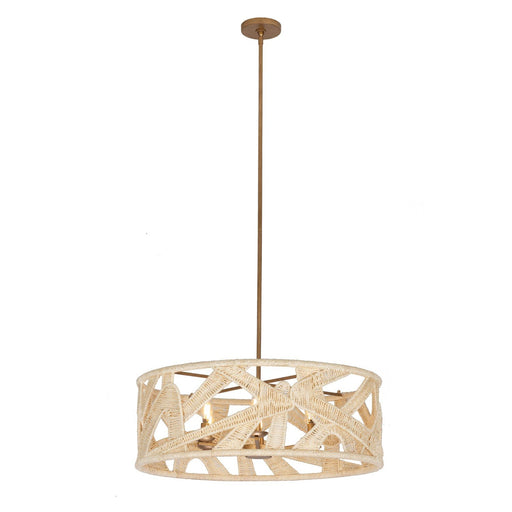 Soga 6-Light Chandelier in Modern Gold and White