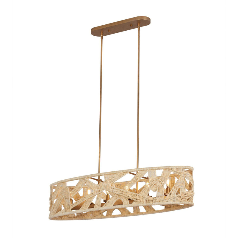 Soga 6-Light Linear Pendant in Modern Gold and White