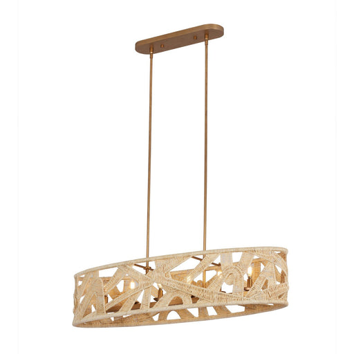 Soga 6-Light Linear Pendant in Modern Gold and White