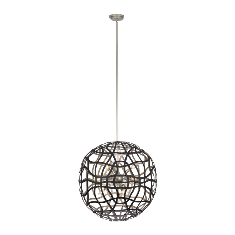 Entice 13-Light Chandelier in Matte Black and Tarnish Silver