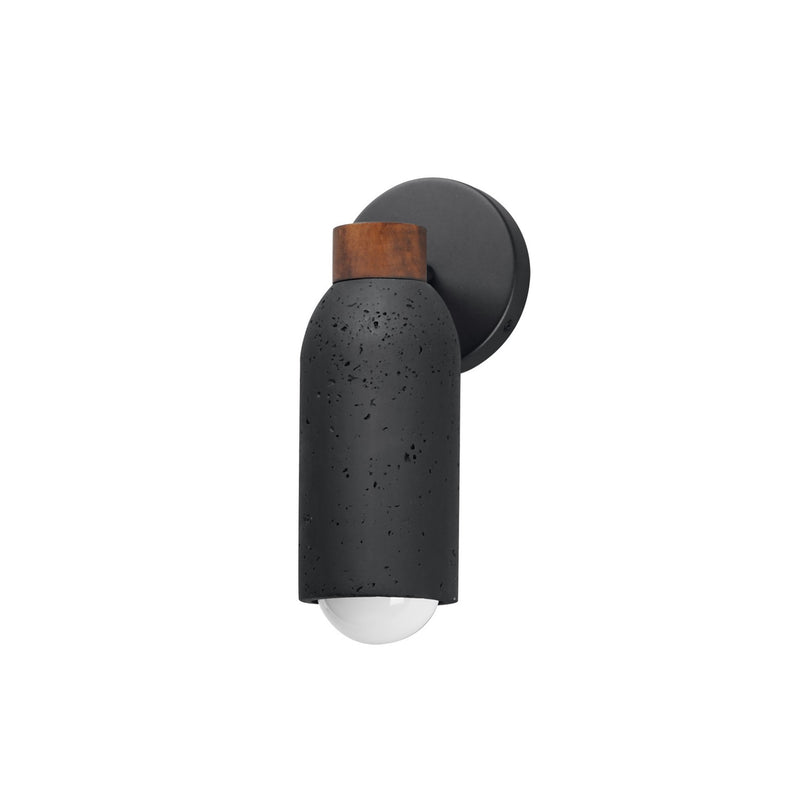 Pompeii One Light Wall Sconce in Lava / Black