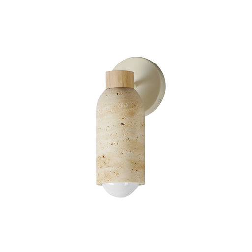 Pompeii One Light Wall Sconce in Travertine / Oyster
