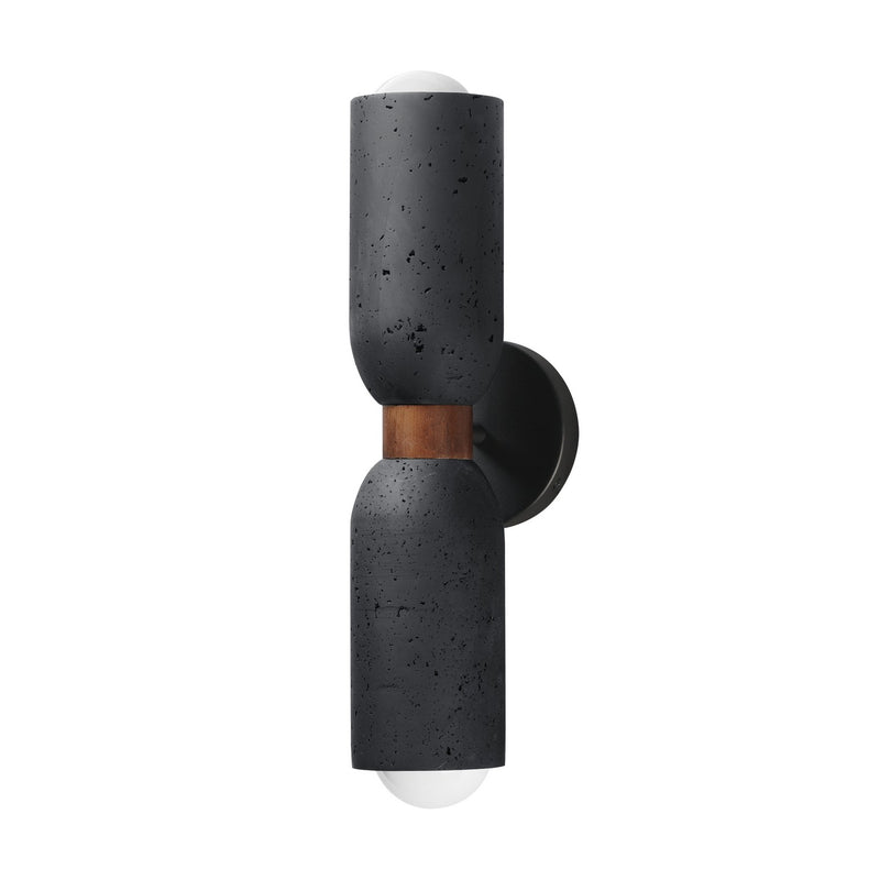 Pompeii Two Light Wall Sconce in Lava / Black