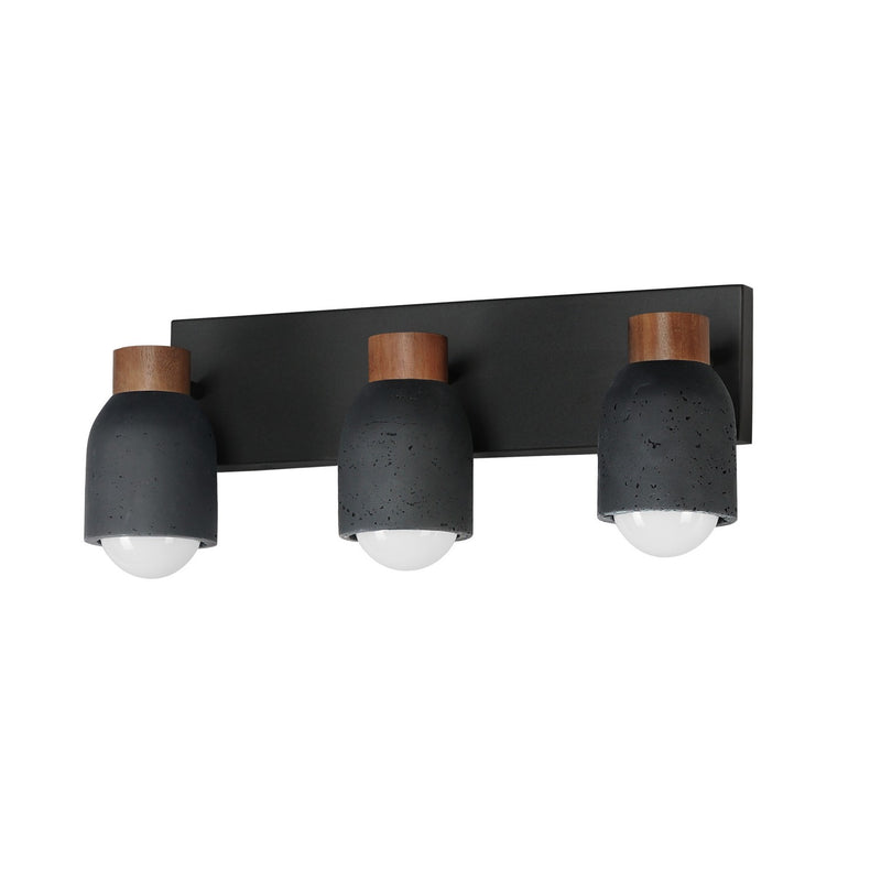 Pompeii Three Light Bath Vanity in Lava / Black