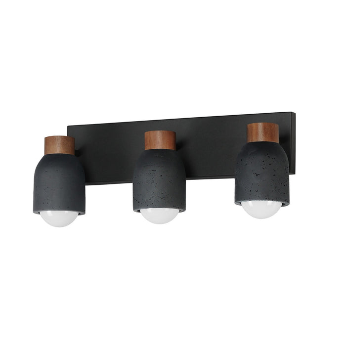 Pompeii Three Light Bath Vanity in Lava / Black