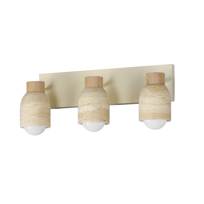 Pompeii Three Light Bath Vanity in Travertine / Oyster