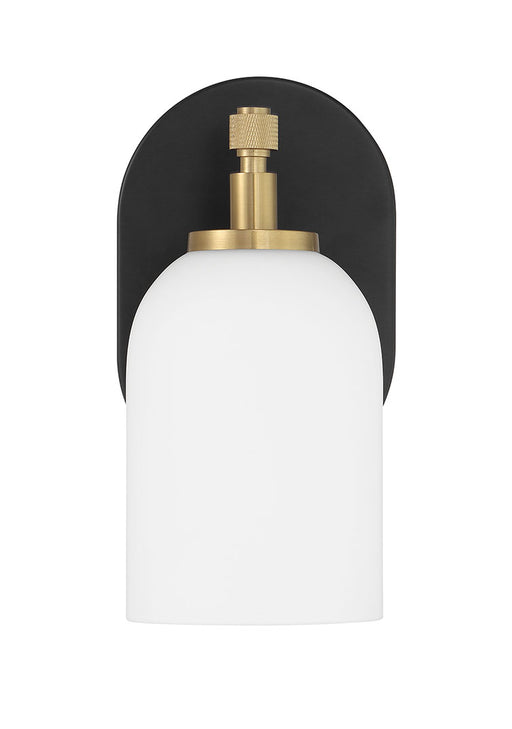 Council One Light Wall Sconce in Flat Black/Satin Brass