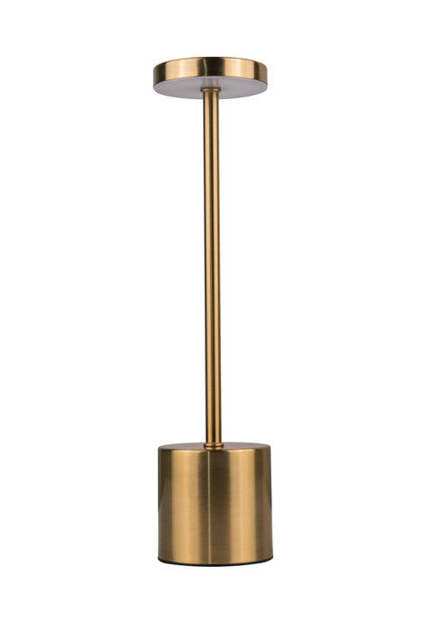Curtis LED Rechargeable Lamp in Brass
