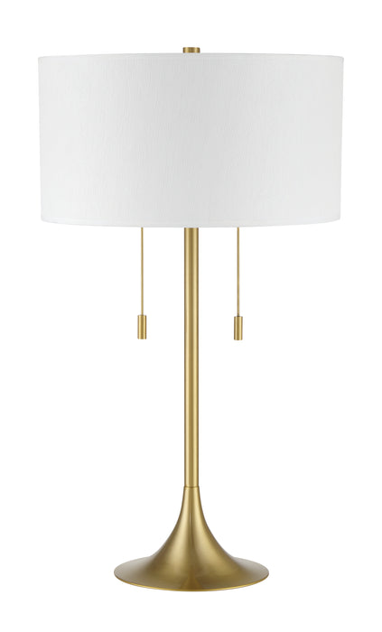 Neely Two Light Table Lamp in Satin Brass