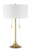 Neely Two Light Table Lamp in Satin Brass