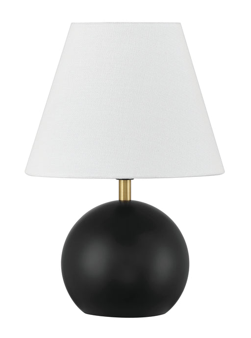 Olive One Light Table Lamp in Flat Black/Satin Brass