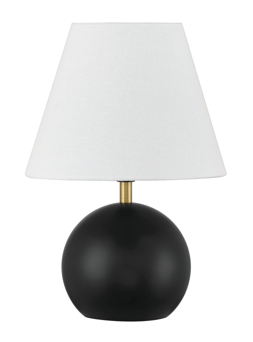 Olive One Light Table Lamp in Flat Black/Satin Brass