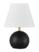 Olive One Light Table Lamp in Flat Black/Satin Brass