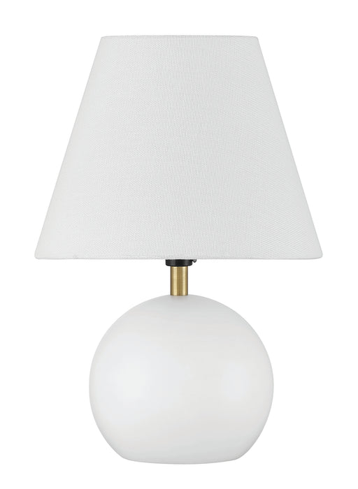 Olive One Light Table Lamp in White/Satin Brass