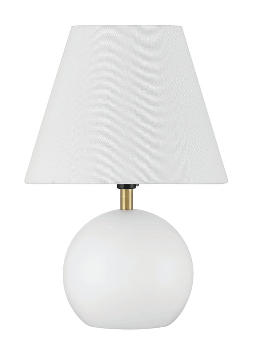 Olive One Light Table Lamp in White/Satin Brass