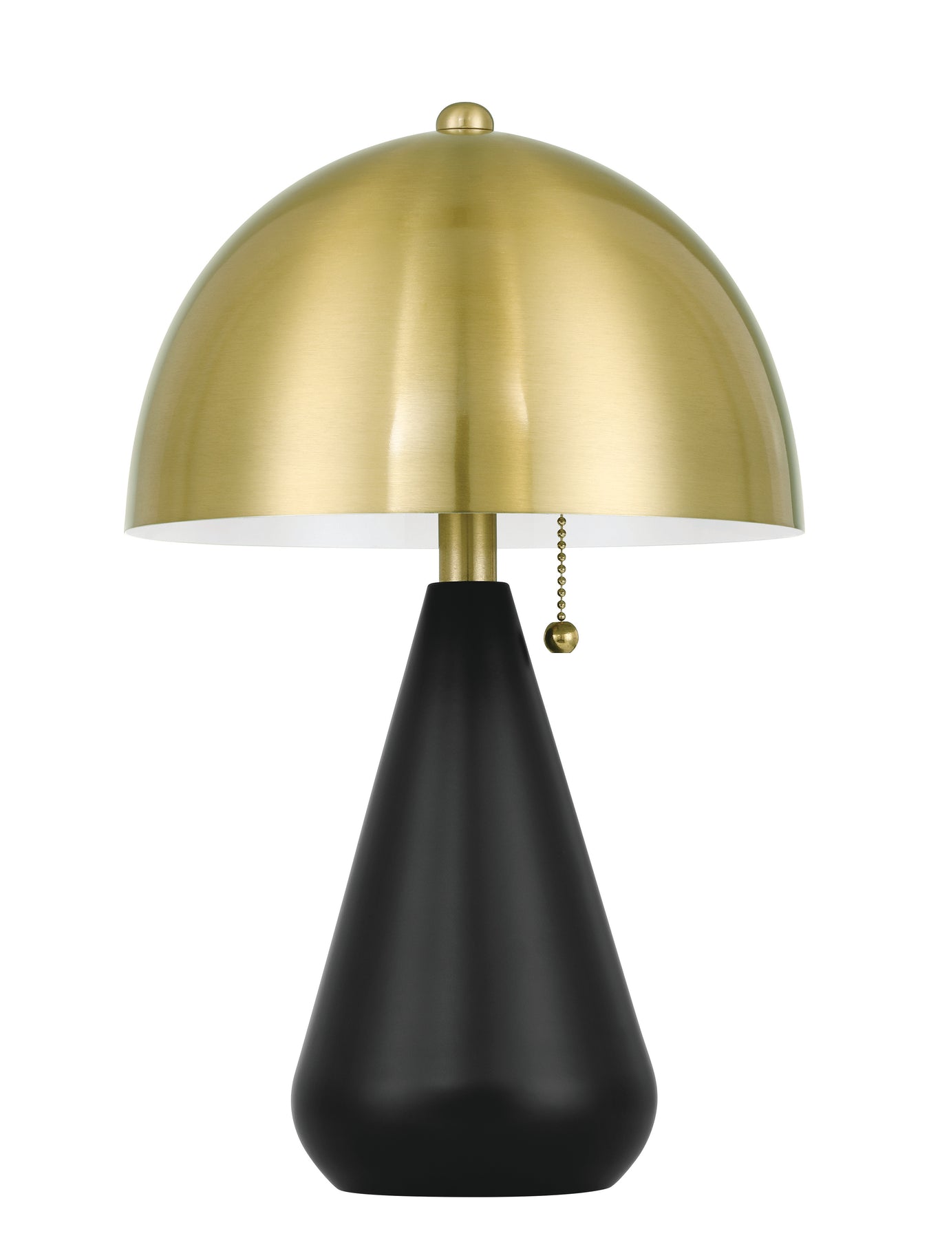 Shelby Two Light Table Lamp in Flat Black/Satin Brass