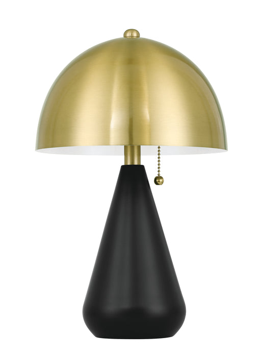 Shelby Two Light Table Lamp in Flat Black/Satin Brass