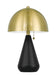 Shelby Two Light Table Lamp in Flat Black/Satin Brass