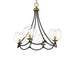 Kearney Park Four Light Chandelier in Coal And Soft Brass