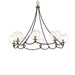 Kearney Park Eight Light Chandelier in Coal And Soft Brass
