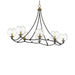 Kearney Park Eight Light Island Pendant in Coal And Soft Brass