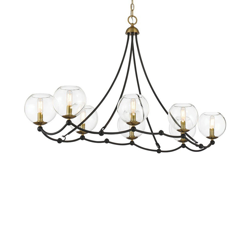 Kearney Park 8-Light Linear Chandelier in Coal