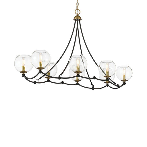 Kearney Park 8-Light Linear Chandelier in Coal