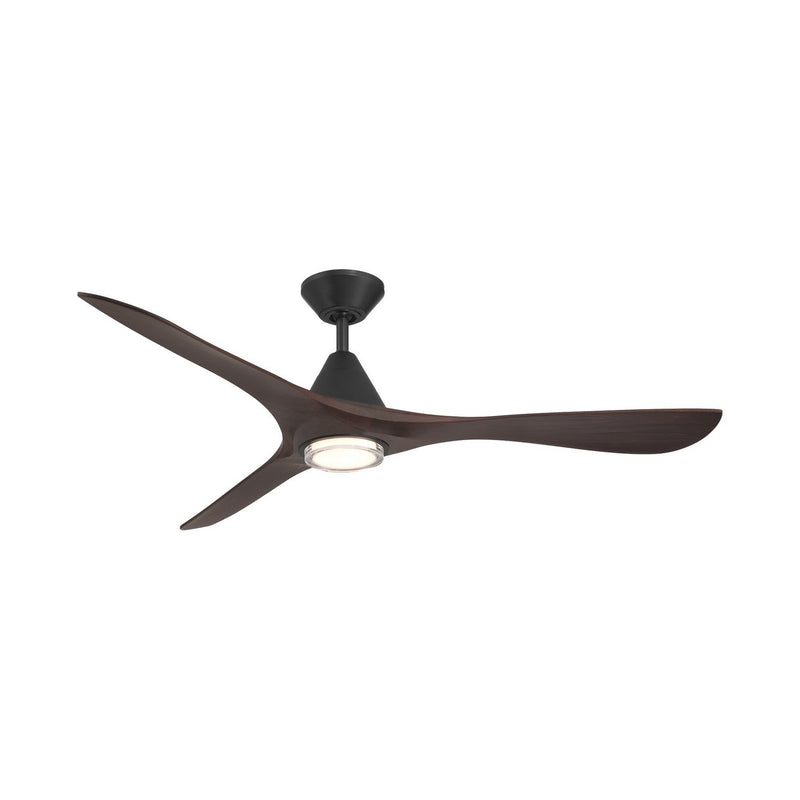 Carve 60" Outdoor Ceiling Fan in Matte Black / Dark Walnut