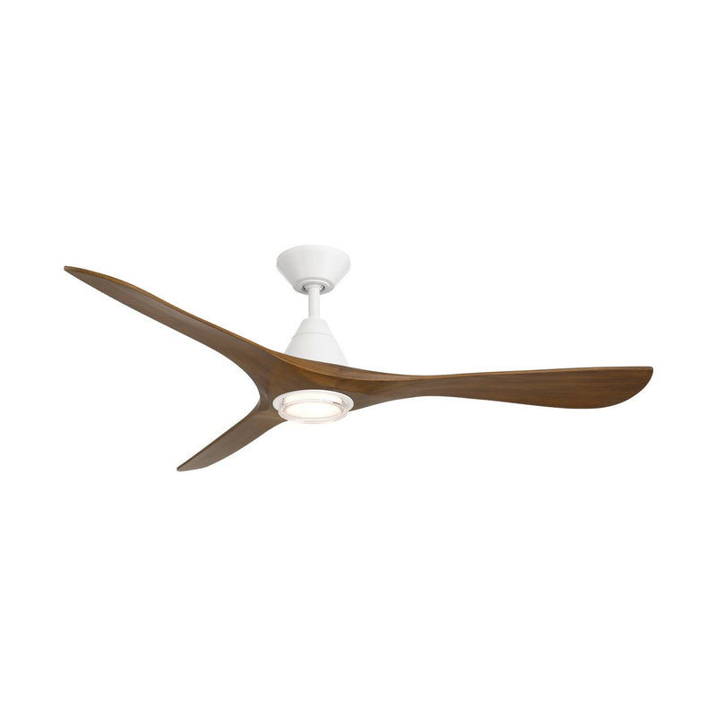 Carve 60" Outdoor Ceiling Fan in Matte White / Distressed Koa