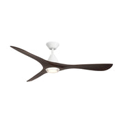 Carve 60" Outdoor Ceiling Fan in Matte White / Dark Walnut