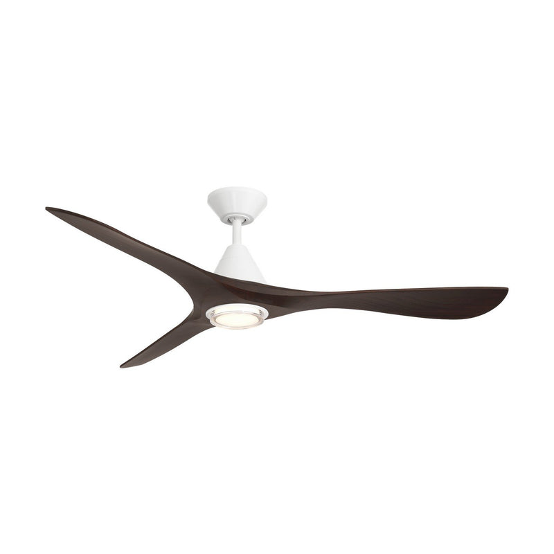 Carve 60" Outdoor Ceiling Fan in Matte White / Dark Walnut