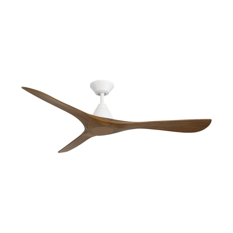 Carve 60" Outdoor Ceiling Fan in Matte White / Distressed Koa