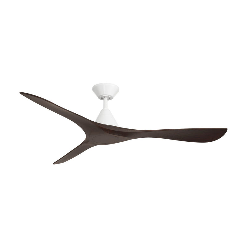 Carve 60" Outdoor Ceiling Fan in Matte White / Dark Walnut